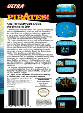 Pirates! (USA) box cover back